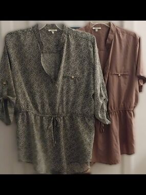 Two Lightweight Printed Drawstring Tunic